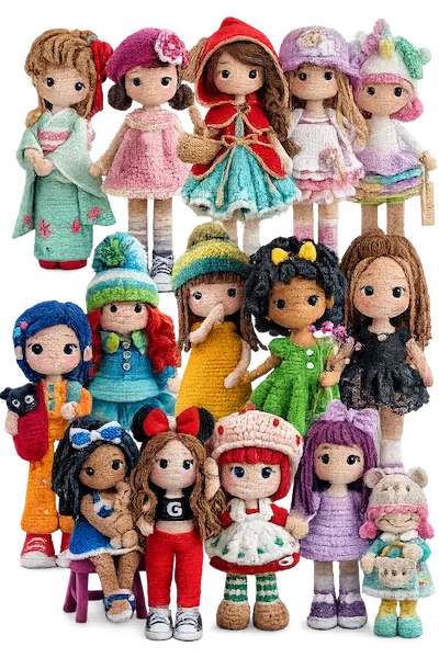 Muñecas amigurumi tejidas a mano
